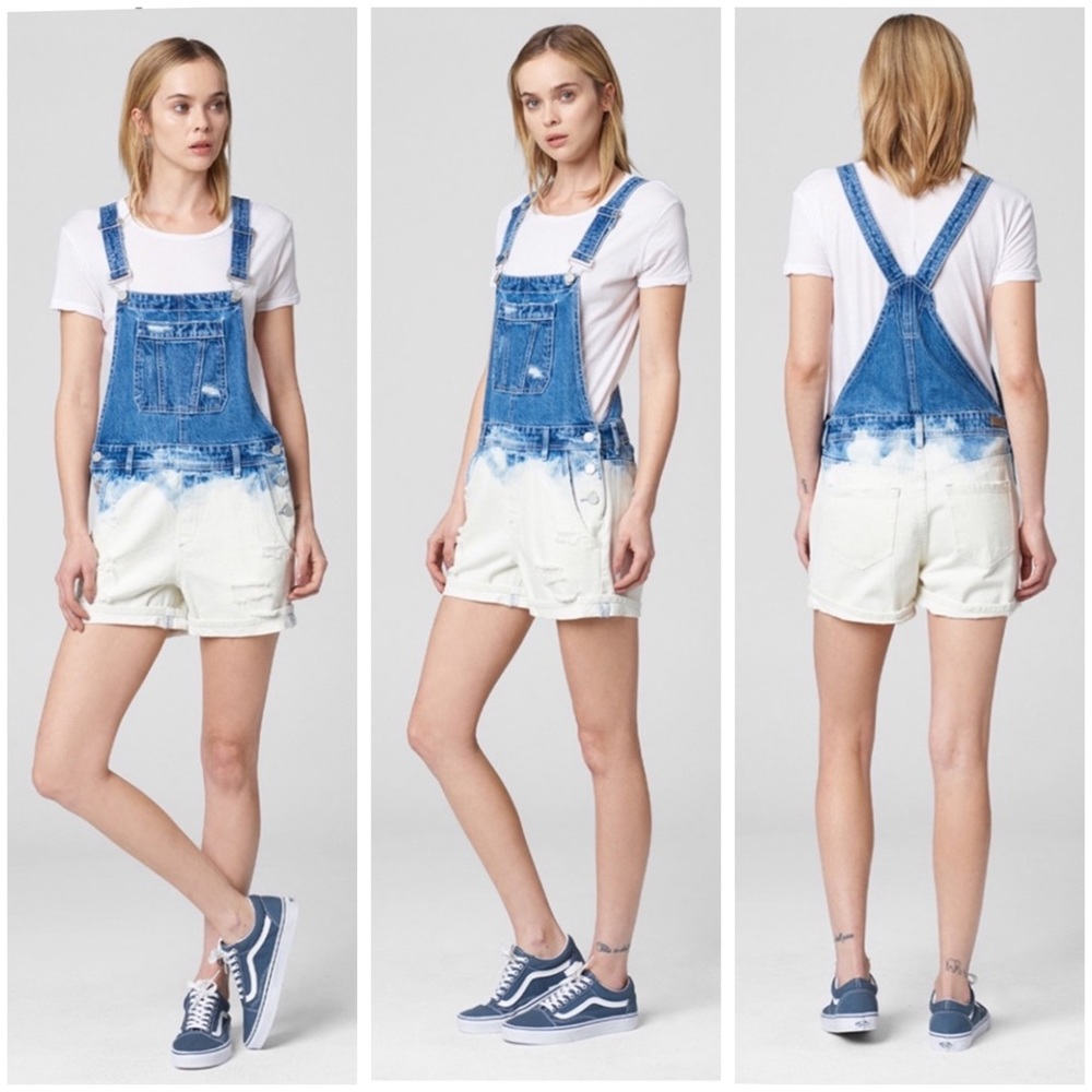 BlankNYC Dip-Dye Denim Short Overalls